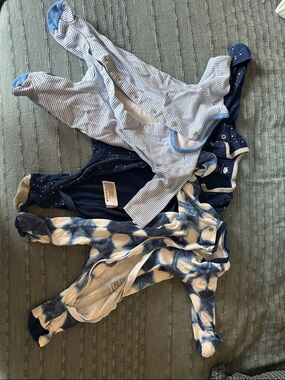 Baby Footed Pajama Bundle in Blue and White